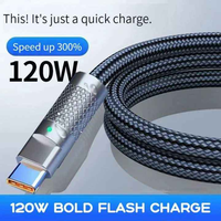 Cables de Carga Rápida OEM de 120W, Trenzados, 6A, Tipo-C, de Nailon, para iPhone, Samsung, Huawei, Xiaomi