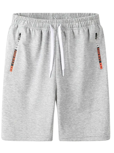 Dropshipping กางเกงขาสั้นเล่นกีฬากลางแจ้งแบบลำลองของผู้ชายผ้าถักโพลีเอสเตอร์100% | สายรัดเอวแบบมีกระเป๋ามีซิป - Product Image 3