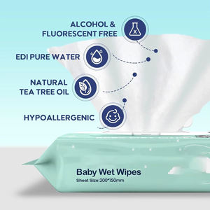 Lingettes nettoyantes domestiques sans alcool pour nouveau-nés Lingettes humides parfumées à base d'<span class=keywords><strong>eau</strong></span> pour <span class=keywords><strong>bébé</strong></span> Lingettes pour <span class=keywords><strong>bébé</strong></span> sensibles 80 pièces - Product Image 3