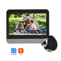 Sonnette vidéo intelligente Tuya 4,3 pouces TFT LCD Vision nocturne Mini caméra 5000mAh Batterie Radar Détection de mouvement Audio unidirectionnel N/A Intérieur 3MP Wi-Fi