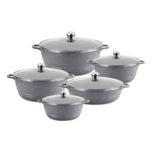 Juego de <span class=keywords><strong>Ollas</strong></span> de Cocina de 10 Piezas de Aluminio Fundido con Revestimiento de Piedra <span class=keywords><strong>Granito</strong></span> para Cocinar - Product Image 4