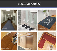 Tapis d'entrée extérieur moderne en velours polyester gaufré, antidérapant et lavable, avec logo personnalisé