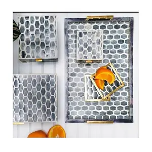 Luxury Bone Inlay Tray Gifts Set Luxury Decorative Kitchen and Tableware Accessories Wholesale Supplier
