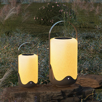 Lampes de table sans fil rechargeables pour l'extérieur Lanterne solaire portable pour patio avec chargement USB Lumière de nuit à gradation