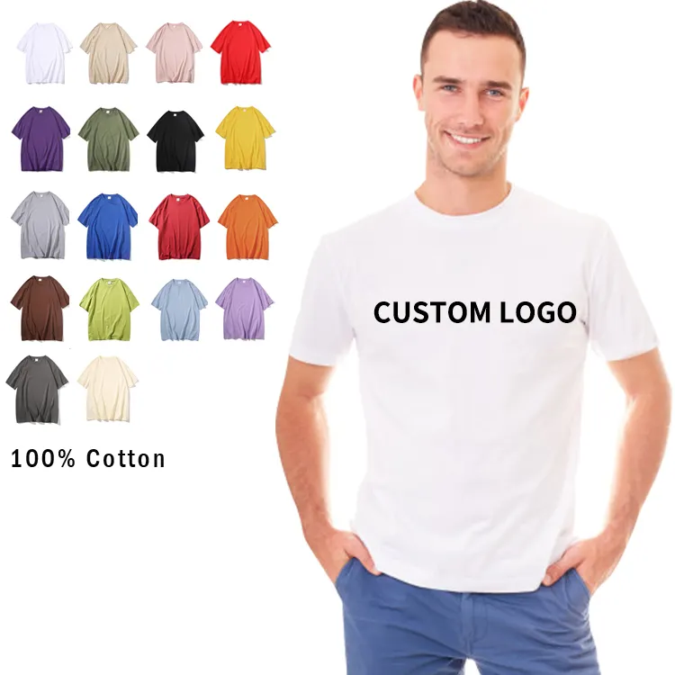 T-Shirt personnalisé 100% coton pour hommes, T-Shirt vierge, Logo personnalisé, très bon marché