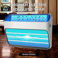 Piège à moustiques électrique portable 2000 mAh mural avec capteur de lumière et plaque collante pour mouches et moustiques