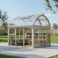 DEMEA Véranda extérieure résidentielle au design moderne, isolation thermique, double vitrage trempé Low-E, alliage d'aluminium, écologique