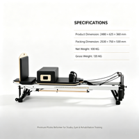 Reformer de Pilates Professionnel en Aluminium pour Studio Commercial, Réglable, Écologique, pour Entraînement de Musculation et Renforcement du Corps