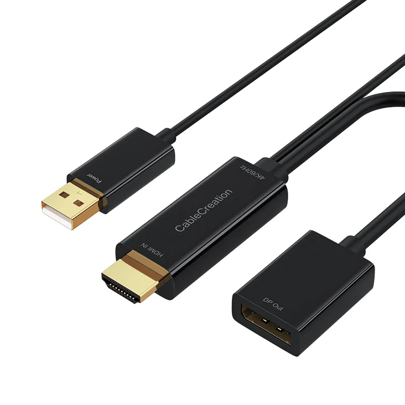 عالية الجودة HDMI الذكور إلى Displayport شاحن أنثي مع USB الطاقة عرض كابل وصلة بينية مُتعددة الوسائط وعالية الوضوح