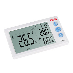 Thermomètre hygromètre numérique haute précision UNI-T A10T/A12T/A13T avec affichage de l'heure et sélection de mode pour usage domestique intérieur/extérieur - Product Image 1