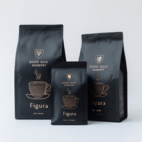 Sacs d'emballage alimentaire en plastique à fond plat, personnalisés avec impression de marque, vente directe usine, type stand-up pour café