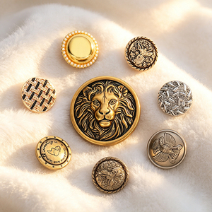 Boutons plats en alliage de zinc personnalisés, prix d'usine, faible MOQ, boutons métalliques gravés sur mesure pour manteaux, vestes, robes et vêtements - Product Image 6