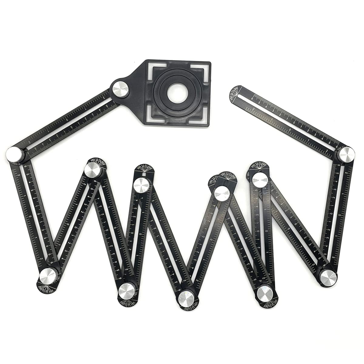 12 уход за кожей лица линейка отверстие локатор алюминиевый Универсальный под разными углами с измерительной линейкой; Транспортир с 3 отверстия обнаружения диафрагмы
