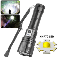 Lampe torche LED à longue portée 1500 lumens Xhp70 30W 1000m, batterie 26650, charge USB, étanche, en alliage d'aluminium