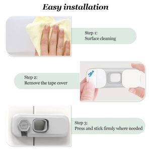 5 Pack Self-Adhesive Fridge Locks Plastic Refrigerator Latch for Kids and Toddlers Child and <strong>Baby</strong> Proof Freezer <strong>Door</strong> Lock - Product Image 5