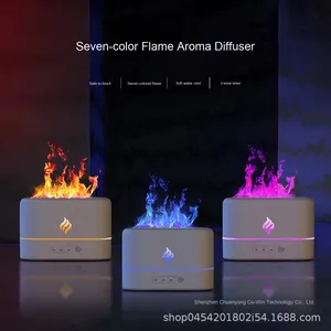 2025 rumah kreatif mesin aromaterapi ultrasonik pelembap api simulasi penyebar api warna-warni plastik rumah tangga 1 tahun - Product Image 1