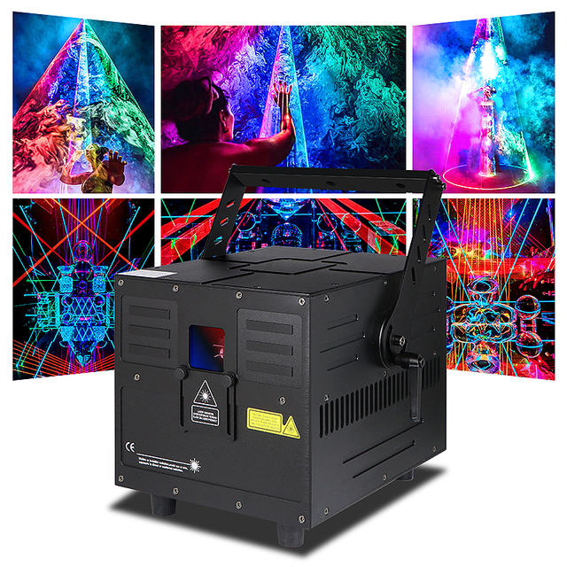 SHTX 15W RGB ILDA Laser Projector 50Kpps High-Speed Customizable Lighting System for DJ Shows & Disco Events