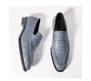 Zapatos <span class=keywords><strong>Mocasines</strong></span> de Diseñador de Moda para Hombre, Hechos a Mano con Piel de Cocodrilo, Zapatos Goodyear para Hombre, Zapatos de Vestir de Cuero Clásico de Lujo Hechos a Mano para Hombre - Product Image 1