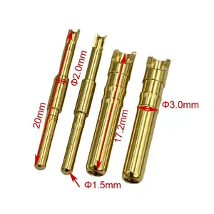 Cao hiện tại Linh kiện điện tử nam nữ 1.5 mét Brass mạ vàng hàng không mùa xuân pins nối pin <span class=keywords><strong>CNC</strong></span> gia công - Product Image 1