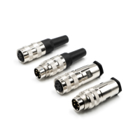 Conector M16 Macho Hembra de 2 Pines, Impermeable IP67, Metálico, Código A, Enchufe Circular