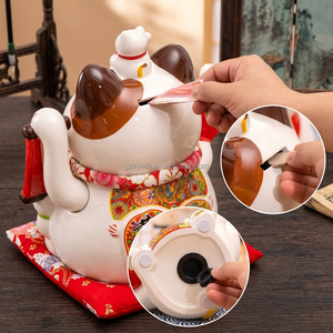 <span class=keywords><strong>Hucha</strong></span> de cerámica Maneki Neko con diseño de varios gatitos, tamaño grande 10-16 pulgadas, figura de escritorio de gato de la suerte para la riqueza - Product Image 4