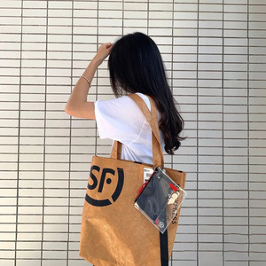 ถุงช้อปปิ้งกระดาษดูปองท์ SF Express รุ่นใหม่, กระเป๋าสะพายไหล่/ถือทำจากกระดาษคราฟท์ที่ซักล้างได้, กระเป๋าโท้ทแฟชั่น - Product Image 2
