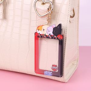 Custom Clear Acrylic Photo Frame Keychain <b>Plastic</b> Keyring Charms UV Printed Personalized Resin Anime - Product Image 3