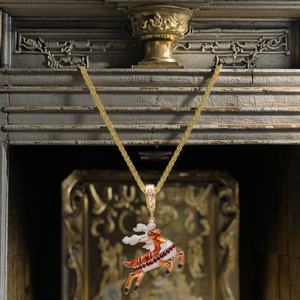 S925 Sterling Silver Fine Jewelry Christmas <b>Stocking</b> Candy Cane Reindeer Cute Enamel Pendant Necklace for <b>Women</b> Christmas Gift - Product Image 6