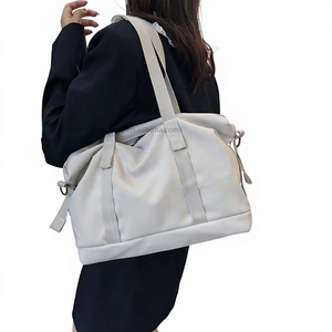 Cross-Border Korean-Style Solid Color Canvas Women's Zipper New Style Simple Underarm Shoulder Tote <b>Bag</b> Tanjing - Product Image 1