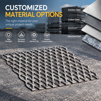 Tôle métallique expansée robuste sur mesure, épaisseur et dimensions personnalisées, en acier galvanisé ou aluminium, maille losangée pour usage de protection