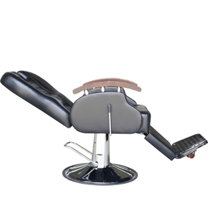Chaise de Barbier Hydraulique Vintage en Cuir de Luxe de Style Moderne PU pour Salon de Beauté Usage Domestique Chaise Inclinable Noire à Usage Multifonctionnel - Product Image 4