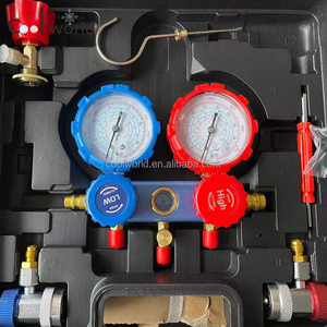 Hvac एसी प्रशीतन R410A R22 R134a R404A <span class=keywords><strong>3</strong></span> रास्ता कई गुना गेज के साथ सेट 1.5m r134a चार्ज नली - Product Image 3