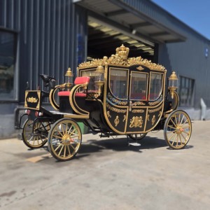 Carruaje Real Eléctrico Negro de Lujo, Nuevo Modelo para Múltiples Ocasiones, Carruaje Antiguo para Bodas, Carruaje sin Caballos para Princesas - Product Image 2