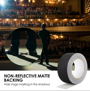 LongTai plester Gaffer hitam tugas berat, pita kain Matte, pita foto untuk kabel listrik, <span class=keywords><strong>film</strong></span>, dan peralatan produksi - Product Image 2