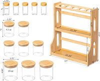 Bocaux en verre 280 ml avec couvercles en bambou et cuillères – Style moderne et luxueux, couvercles sans trou – Rangement café, accessoires de cuisine, rangement pour fêtes
