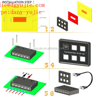 12V/24V 6 Gang LED Commutateur Panneau Mince Tactile Panneau de Commande Boîte pour Voiture Marine Bateau