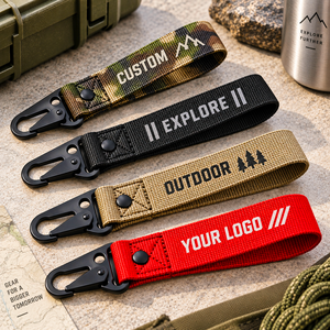Porte-clés personnalisé en nylon avec mousqueton métallique, sangle pour clés d'extérieur, cadeau promotionnel OEM ODM - Product Image 4