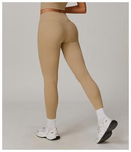 Pantalons de yoga taille haute pour femmes, leggings de fitness à séchage rapide, leggings de sport de plein air amincissants avec motif uni - Product Image 5