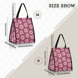 Bolsa Térmica para Almuerzo con Diseño Hawaiano de Flor de Hau Rosa, Bolsa Reutilizable para Preparación de Comidas, Bolsa Térmica con Velcro - Product Image 4