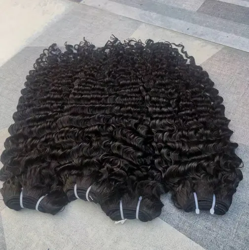 Extensiones de cabello rizado birmano de trama atada a mano, cabello humano crudo alineado con cutícula vietnamita virgen, 100% puro crudo sin procesar