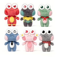Peluche grenouille brodée personnalisée OEM ODM, jouet réconfortant, faible MOQ, poupée en peluche douce pour boîte surprise et cadeau pour enfants