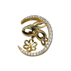 Pendentif Lapin du Zodiaque en Argent S925, Accessoires DIY, Collier avec Base Vide pour Perle de 7-8 mm et Cheveux de Fœtus, Incrustation 3247 - Product Image 5