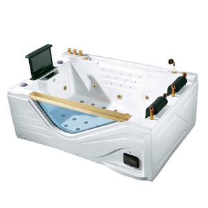 Baignoire de massage en acrylique autoportante de luxe avec système de jets de massage à jets d'eau, utilisation hôtelière, drain inclus - Product Image 1