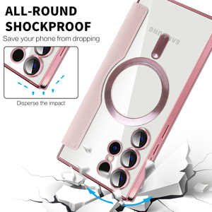 Fundas de Teléfono Tipo Cartera de Cuero Magnético Electrochapado para <span class=keywords><strong>Samsung</strong></span> S24 <span class=keywords><strong>Ultra</strong></span> S23 FE <span class=keywords><strong>S22</strong></span> iPhone 16 Pro <span class=keywords><strong>Max</strong></span> 15 Plus 14 13 12 11 - Product Image 4