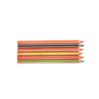 Ensemble de crayons de couleur triangulaires écologiques en bois strié multicolores personnalisés pour enfants, promotionnels, pour le dessin scolaire, résistants aux UV