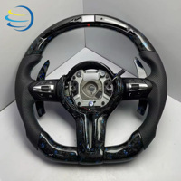 Volant LED en fibre de carbone forgée pour BMW, compatible avec les séries F, E90, E60, E46, E87, E92, M3, E39, X5, E70, X6, E71, E82, E93, E36