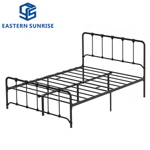 Кровать для спальни в античном стиле для детей и взрослых, минималистичная металлическая односпальная кровать черного цвета с прочным металлическим каркасом - Product Image 3