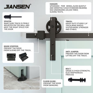 Perlengkapan Rel Geser dan Perangkat Keras Gaya Modern Tahan Air untuk Pintu Kayu, Perlengkapan Perangkat Keras Pintu Geser Gaya Barn - Product Image 4