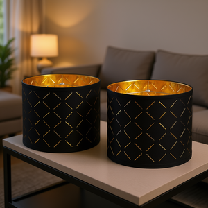 Paralume Rotondo Nero 13 X 13 X 10 Pollici con Supporto in Tessuto, Stile Transizionale - Product Image 2