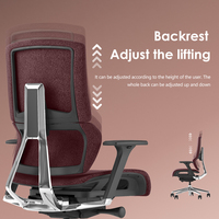 Chaise de bureau ergonomique pivotante, siège de bureau exécutif, tissu en maille, base en métal, dossier réglable, chaise d'ordinateur pour le bureau à domicile